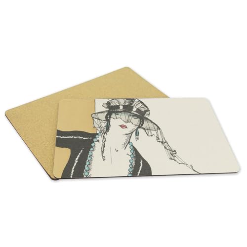 Sets de table souples dessous en liège napperons Art Déco grand format - 5