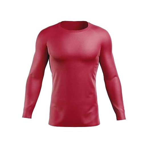 Camisas Térmicas Manga Longa Segunda Pele Proteção UV 50+ Secagem Rápida (Vermelho, M)