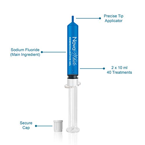 Novawhite Remineralization Gel – (2) Extra Large Syringes, 2 Mouth Trays, Reduces Teeth Sensitivity, Strengthens Tooth Enamel, Sensitivity Treatment, Remineralizing & Desensitizing Sensitive Teeth #TOP3