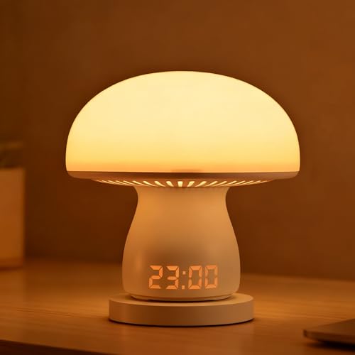Wekity Mushroom Lamp Table Lamp for Bedroom Rechargeable Small Bedside Lamps with Remote & 3 Level Colour Temperature Cute Touch Night Lamp for Living Room Night Stands (Mushroom)