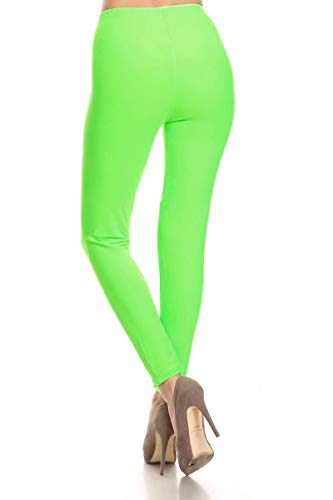 Image of Leggings Depot Women's High Waist Leggings Soft 1 inch Waistband Solid Pants - Regular, Plus, 1X3X, 3X5X
