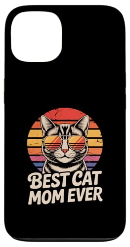 Funny Best Cat Mom Ever ���g�� �T���O���X �X�}�z�P�[�X iPhone 13 �p