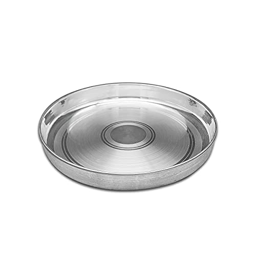 Image of MAA SILVER Pure Silver 5 Inch Pooja Thali for Gifting, Religious & Pooja /Puja Use(97 Purity)(100 Grams)