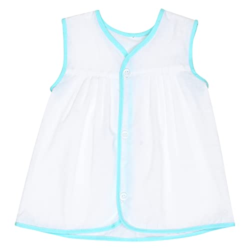 Image of CLAP Baby Girls Cotton Jhabla Frock White (Pack of 4)
