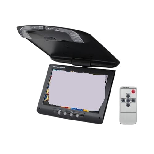 Monitor De Techo For Coche 9 Pulgadas con Pantalla LCD Abatible, Multimedia Y Vídeo For Montaje En FáCil Instalación para Viajes(Black)