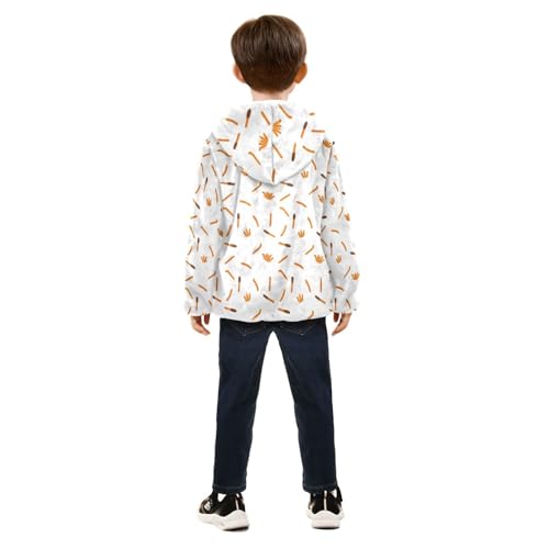 Traditional Churros with Chocolate Sauce Girls Fleece Jacket Girls Fall Jacket Girls Zip Up Hoodie Girls Sherpa Jacket 2-10T4