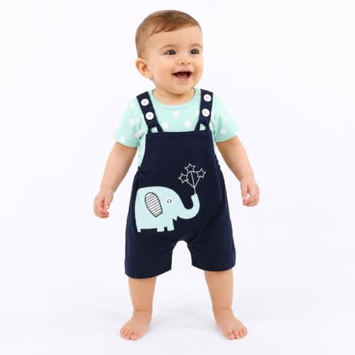 Image of Krishn Cotton Printed Dungaree Set | Kids Dress for Baby Boys and Baby Girls