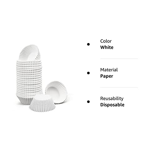 Lotfancy White Cupcake Liners, 500Pc Standard Size Baking Cups, Greaseproof Paper Muffin Liners, Food Grade Cupcake Wrappers, No Smell, Bottom 1.97 Inch Width #TOP7
