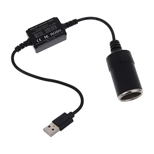 QMQJIA USB to 12V Adapter USB A Male to 12V Car Socket Female Power Converter for Car Car DVR