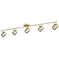 FEMILA 44" Adjustable LED Track Light - 4000K Gold Ceiling Track Lighting Fixture, 350° Rotatable | Modern Kitchen Track Lights | Versatile LED Track Lighting Kit, 4FS78TL-5 BG