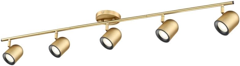44" Adjustable LED Track Light - 4000K Gold Ceiling Track Lighting Fixture, Rotatable | Modern Kitchen Track Lights | Versatile LED Track Lighting Kit, 4FS78TL-5 BG