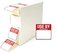 Removable Use By label. 1000 per roll.