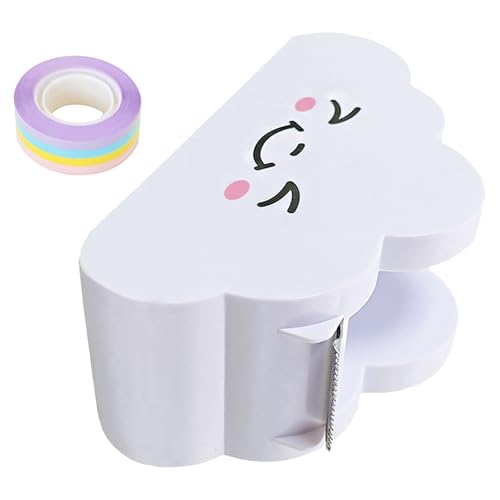 ULTECHNOVO Cortador y Dispensador de Cinta Adhesiva Soporte en Forma de Nube, Tamaño Compacto, Diseño Arcoíris, para Oficina, Hogar y Útiles Escolares, Adecuado para Cortar Washi Tapes