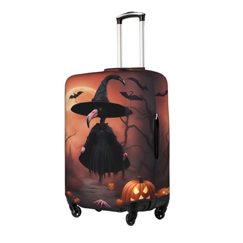 Halloween Flamingo Witch Hat Tsa Approved Luggage Cover For 18-32 Inch Suitcases Scratch-Resistant Stretch Luggage Cover2