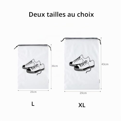 Sac à Chaussures Imperméable, Sachets de Stockage (5, Black, L) – Image 2