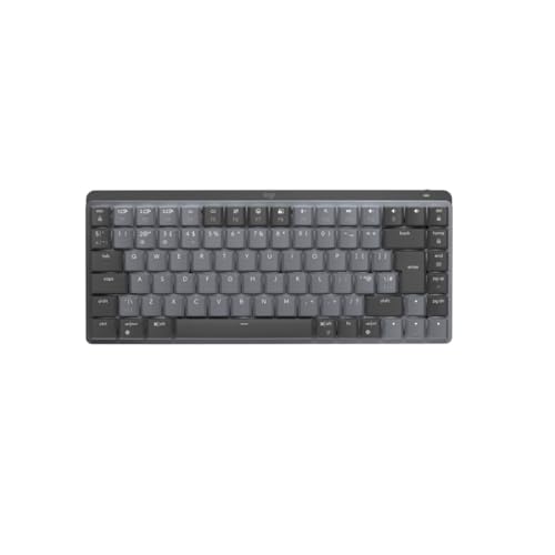 Logitech MX Mechanical Mini Wireless Illuminated Keyboard, Tactile Quiet Switches, Backlit, Bluetooth, USB-C, macOS, Windows, Linux, iOS, Android, Metal, QWERTY UK English Layout - Grey