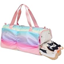 Colorful Women Gym Bag Travel Fitness Bags for Shoes Outdoor Shoulder Sports Student Bag Daily Dry Wet Handbags Duffel Yoga PackPink