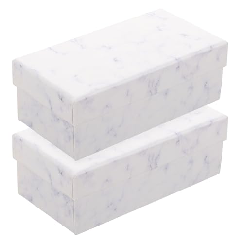 STOBAZA Small Lids Wrapping Boxes for Marble Design Perfect for Jewelry Smooth Rounded Corners