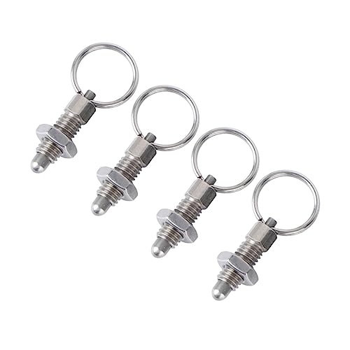 NUOBESTY 4piezas Pin De Posicionamiento Acero Inoxidable Con Resorte y Anillo Para Maquinaria Eje Indexado y Fácil Instalación