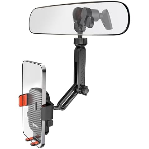 IPOW Adjustable Arm Rearview Mirror Phone Holder Cover