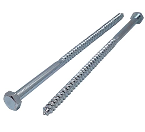 Vis à bois M10 x 300 mm hexagonale Marcopol pour fixer solidement de grosses poutres