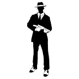 Ranger Products Gangster Tommy Gun Silhouette Car Window Decal Sticker (White Color Decal) - Die Cut Decal Bumper Sticker for Windows, Cars, Trucks, Laptops, Etc.