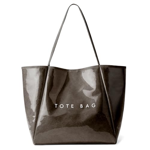 Image of KALIDI PVC Tote Women Weekender Bag Large Shopper Handbag Oversize Shoulder Travel Purse
