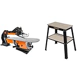 WEN LL2156 21-Inch 1.6-Amp Variable Speed Parallel Arm Scroll Saw with Extra-Large Dual-Bevel Steel Table & POWERTEC UT1002 Universal Tool Stand