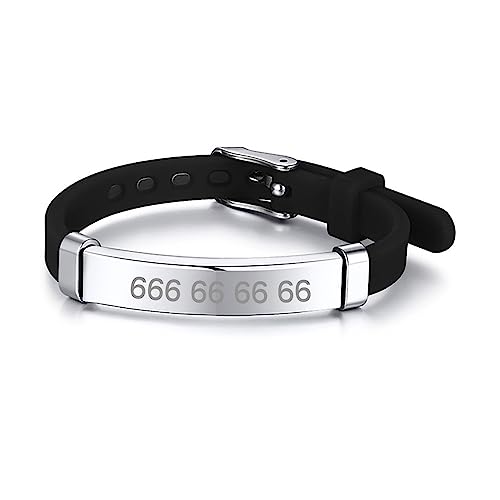 CALLE DEL REGALO Bracelets d'identification pour enfants personnalisés, 20 cm de larga, adaptable cierre hasta los 14 cm, Acier inoxydable Silicone