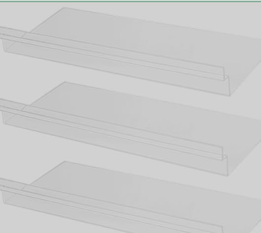 20 Pack Clear Acrylic Slatwall Shelves, 4.5 x 10 Inch Wall Mounted Panel Shelves for Shoe Store Display, Home Organization and Retail Boutique Supplies