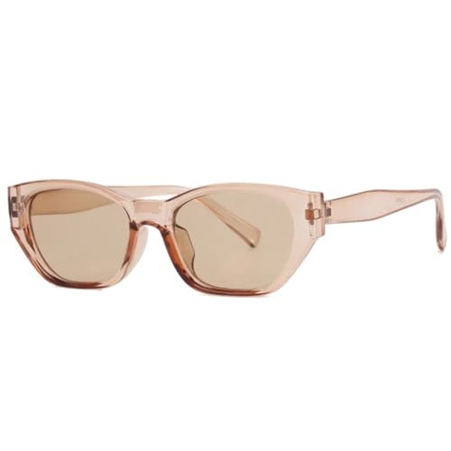 Lunettes de soleil œil de chat rétro UV400 champagne tendance pour homme et femme