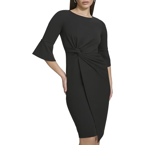 Image of Kensie Women's Belle Sleeve Scuba Crepe Midi Dress