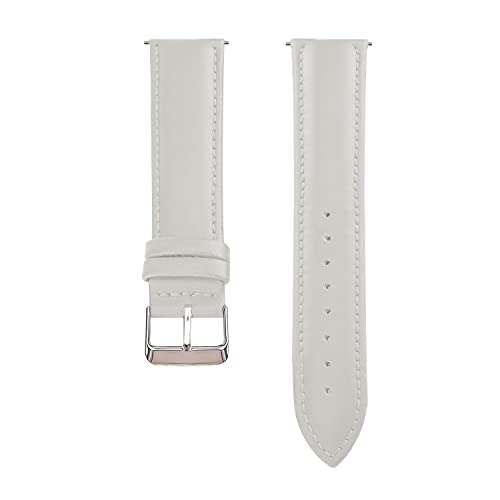 Image of ACM Watch Strap Leather Belt 20mm Compatible with Noise Noisefit Nova Smartwatch Casual Classic Band White