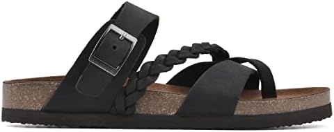 WHITE MOUNTAIN Shoes Hazy Footbed Sandal, Black/Nubuck, 8 M | Image 2