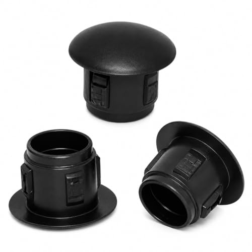 Image of (Pack of 20) Jet Black Plastic Hole Plugs 0.39 inch x 0.28 inch (10 x 7 mm), Drill Hole Cover Caps, Furniture Hole Plug, Screw Hole Plugs