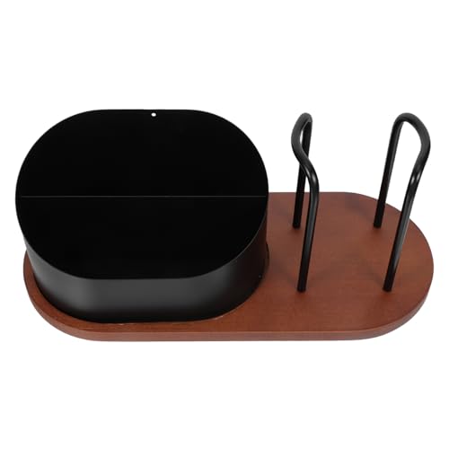 WATIIFUFU Organizador de Estación de Café Grande Negro, Soporte de Madera para Cápsulas, Tazas y Agitadores, Compartimentos para Cocina, Oficina y Barra de Café, Almacenamiento