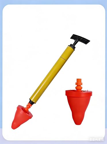 Draga de tuberías para inodoro y fregadero, 24.4 x 3.9 pulgadas, desatascador de drenaje de aire de alta presión, herramienta de eliminación de obstrucciones resistente para desagües de bañera y suelo