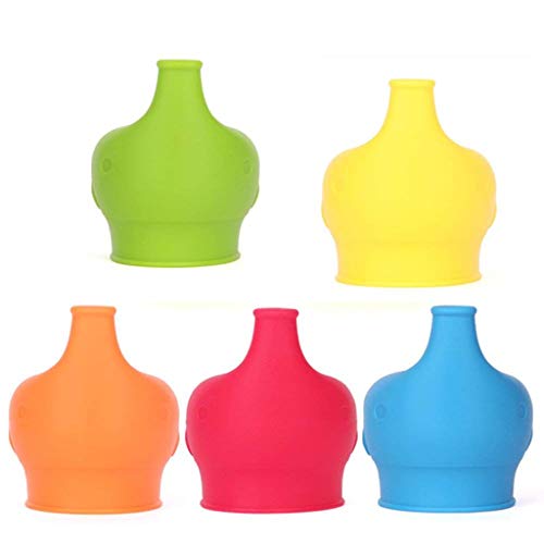 HMILYDYK 5 piezas de silicona para entrenamiento de bebida, tapas de elefante, boquilla antifugas, a prueba de derrames Cover