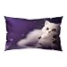 Hengjiang Weiang - Federa per cuscino rettangolare con stampa a forma di panda e gatto con cielo stellato su entrambi i lati, in morbido peluche, 30 x 50 cm