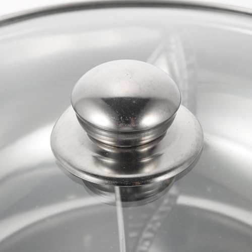 Marmite à fondue acier inoxydable double compartiment Abaodam avec chauffage de table - 4