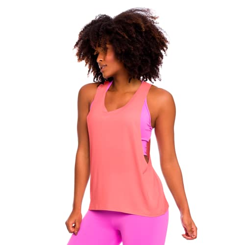 Regata Feminina Fitness Cavada Salmão - G