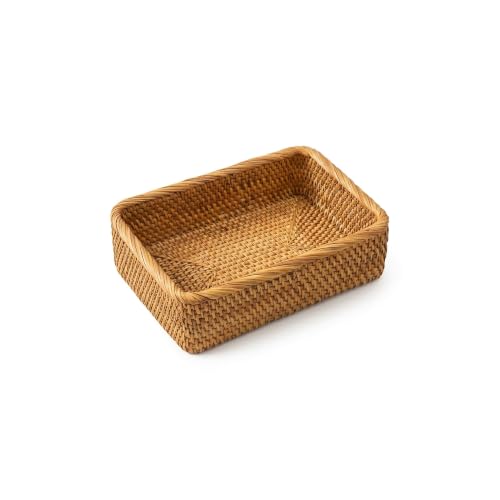 Image of Yangqihome Rattan Woven Basket, Small Wicker Baskets for Organizing (S)