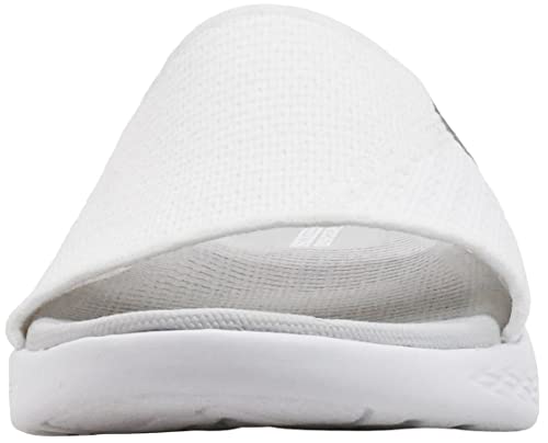 Skechers Women's On-The- Go 600-Nitto Slide Sandal, White, 10 M US