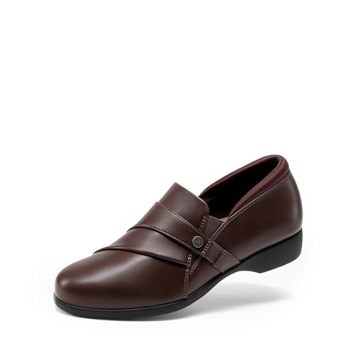 Image of DREAM PAIRS Loafers for Women Slip-on Dressy Comfortable Business Casual Work Office Faux Leather Loafer Shoes with Arch Support