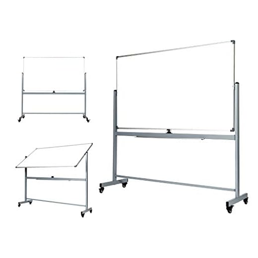 OfficeGenius Large Mobile 68x38 Magnetic White Board on Wheels with Stand, Double Sided Portable Dry Erase Whiteboard w/Quick Flip Reversible Easel - Updated for 2020