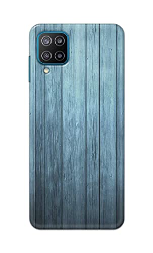 Image of Printed Hard Back Cover Case for Samsung Galaxy F12 Back Cover (Wooden Blue) -702