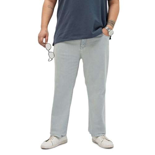 Image of Urbano Plus Men's Regular Fit Heavy Washed Denim Jeans Stretchable