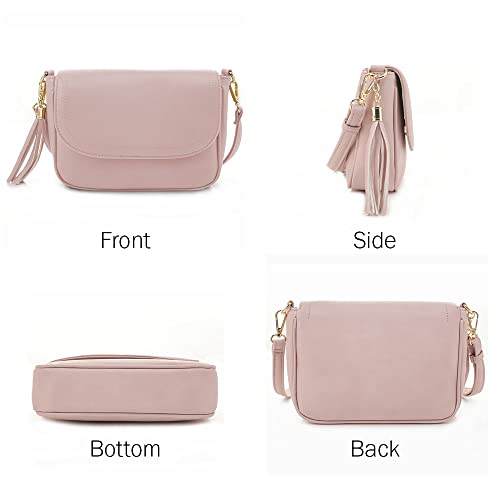 Image of EVVE Small Crossbody Bags for Women Trendy Flap Saddle Purses with Tassel Vegan leather Shoulder bag