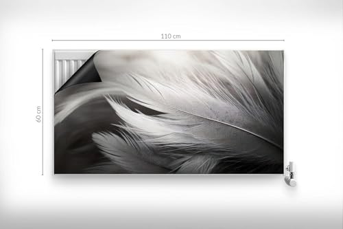 Tapis pour Radiateurs Facile à Installer Plumes Noires et Blanches - 5