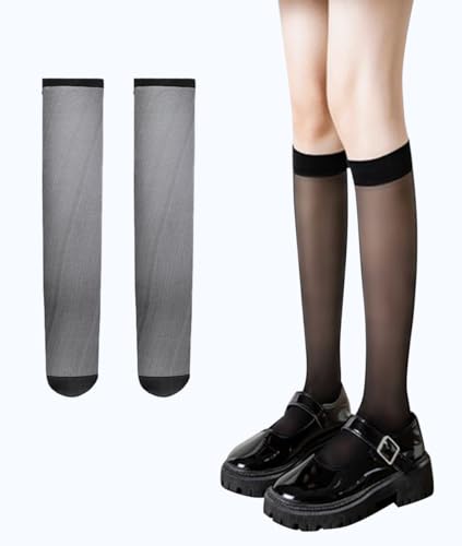 Women's Calf Stockings Comfort Stockings Women's Ultra Thin Nylon Stockings 3 Pairs4